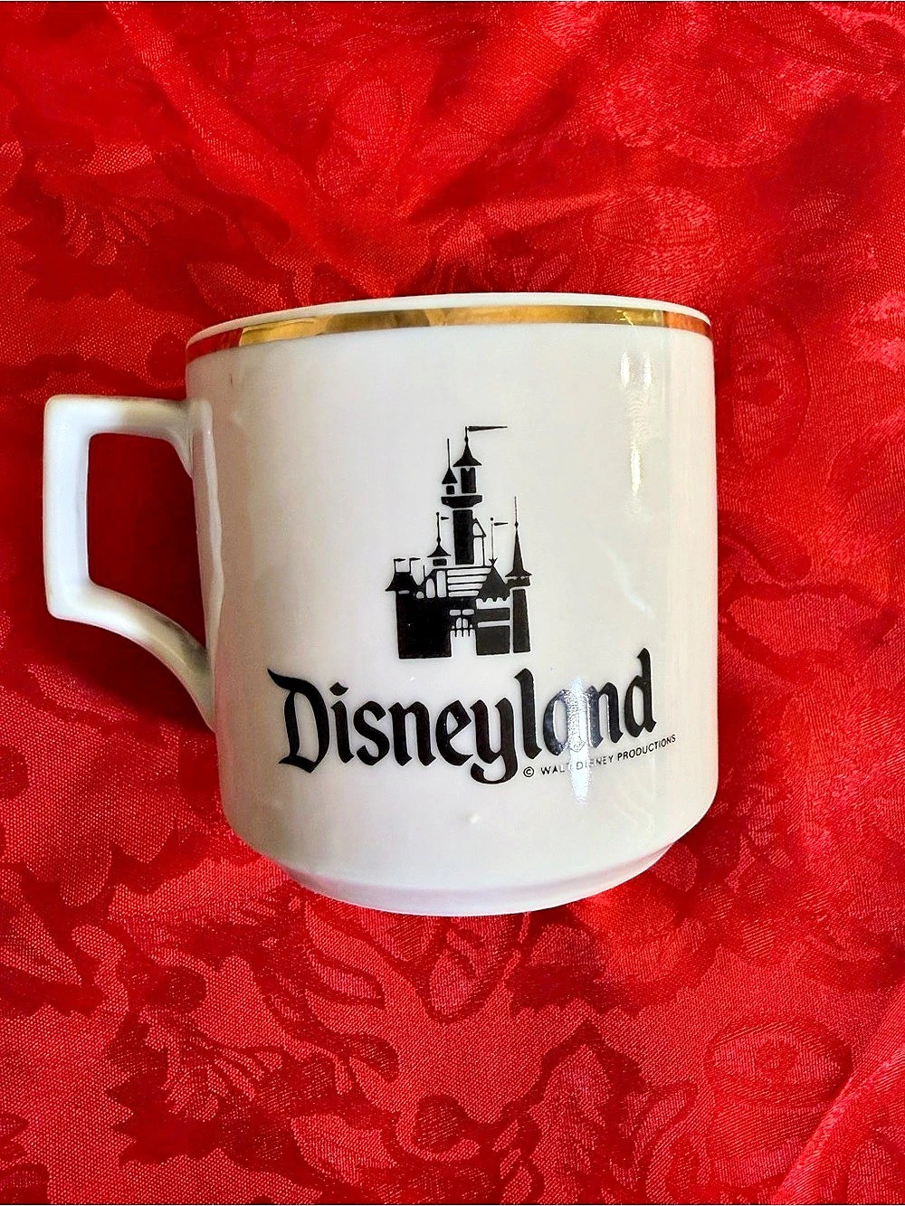 VIntage Disneyland mug White & Gold Souvenir Mug